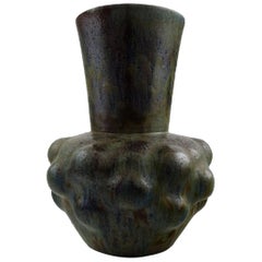 Vase en céramique française Marcel Giraud pour Vallauris, peint à la main