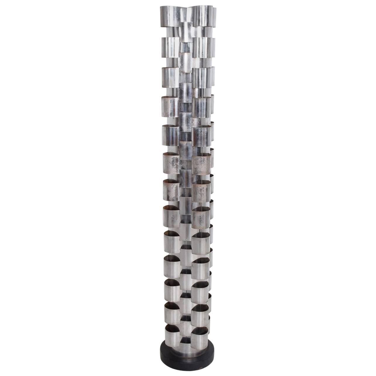 C Jere Chrome Skyscraper Floor Lamp Mid-Century Modern