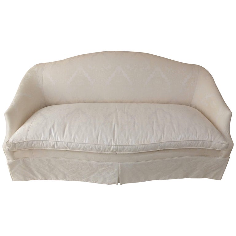 Ivory Silk Damask Sofa by Drexel Heritage at 1stDibs drexel heritage