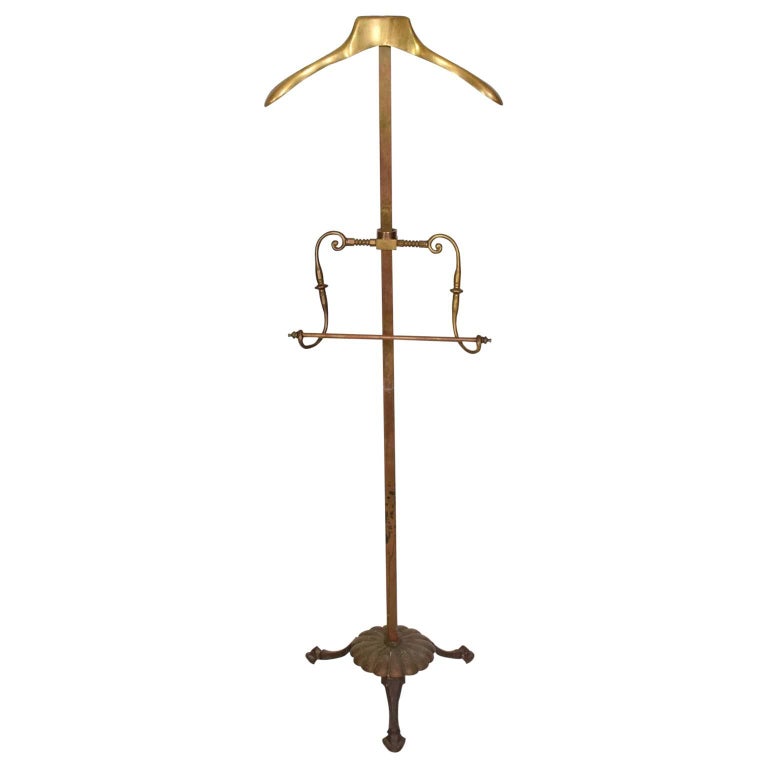 Valet De Nuit En Laiton – Hollywood Regency – Vintage – Porte-costume Homme