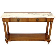 Table console de style Empire de John Widdicomb avec plateau en marbre