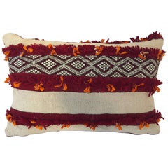 berber designs Vintage Moroccan Berber Pillow with Tribal Designs Red and Ivory Color