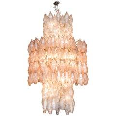 Very Large Venini Poliedri Murano Glass Chandelier, Italy, circa 1950 4
