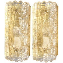 1960s Wall Sconces, Designed by Carl Fagerlund, Swedish Orrefors Glass, Lyfa