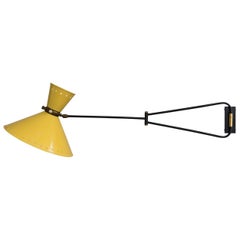 Rene Mathieu "Diabolo" Swing Arm Wall Lamp by Lunel, France, circa 1950 7