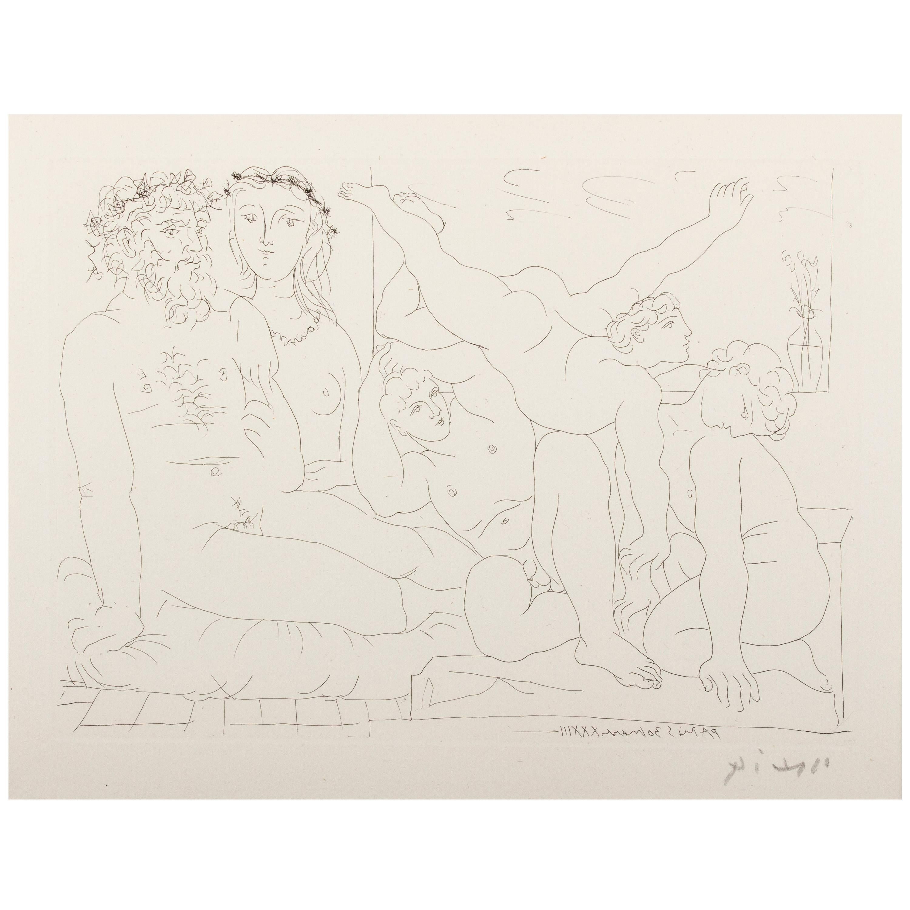 Picasso, Suite Vollard, Sculptor and Model with a Group of Athletes For Sale