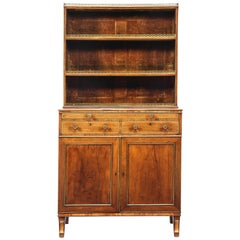 Small Regency Rosewood Brass-Mounted Secretary Bookcase Cabinet Chiffonier 2