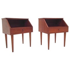 Danish Teak Pair of Bedside Tables Cabinets Midcentury, 1960s