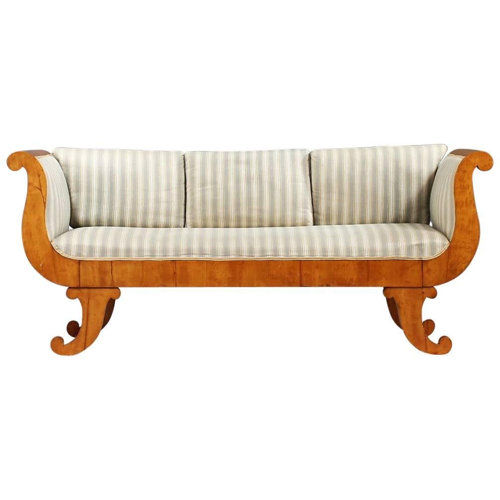 Biedermeier Empire Antique Swedish Sofa French Polish Finish 19th C Art Deco