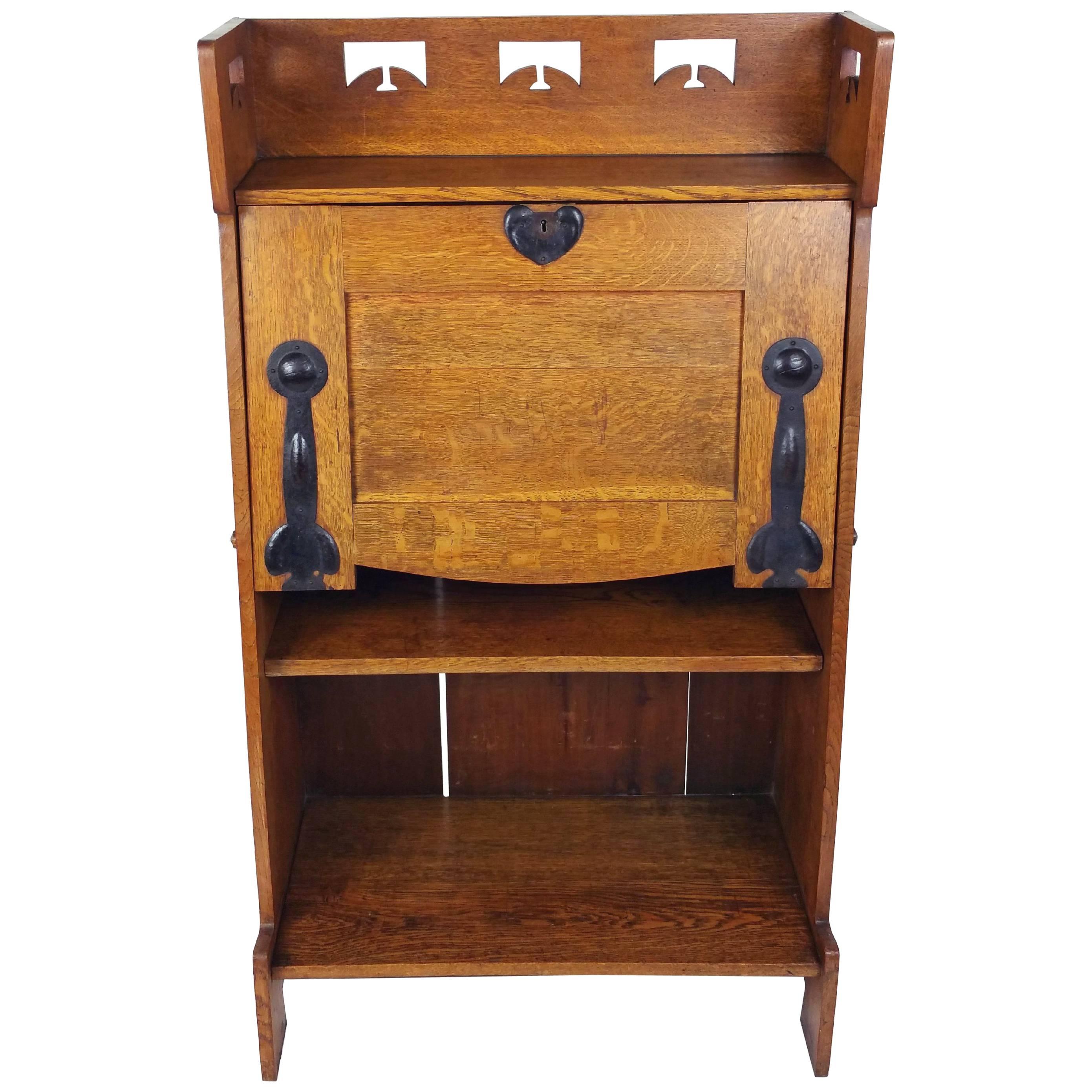 Late 19th Century Arts and Crafts Oak Bureau Attributed to Liberty’s