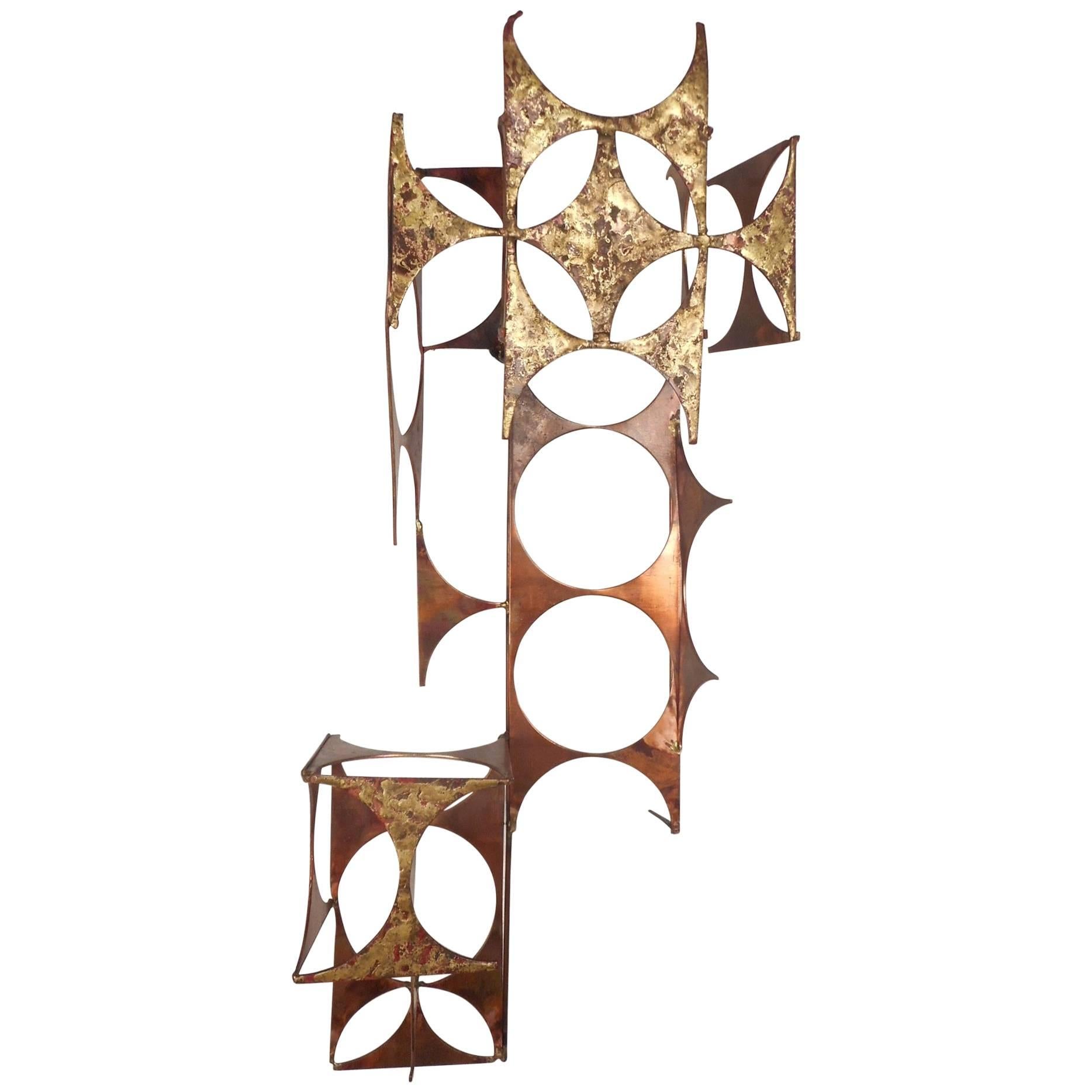 Mid-Century Modern C. Jere Style Copper and Brass Wall Art For Sale