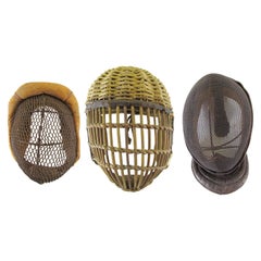 Set of Three Antique 19th Century Sparring Masks