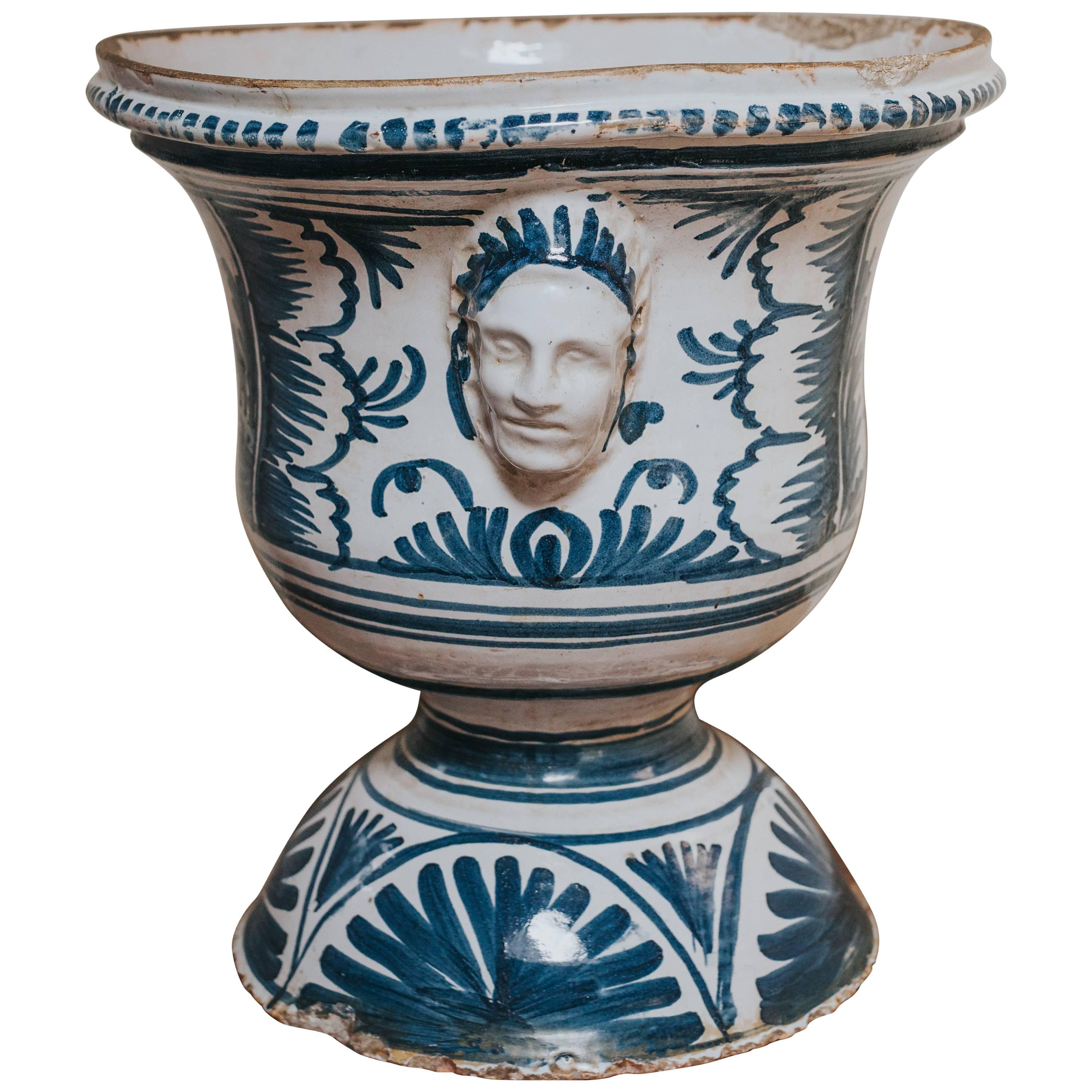 18th Century Earthenware Nevers Blue and White Jardinière