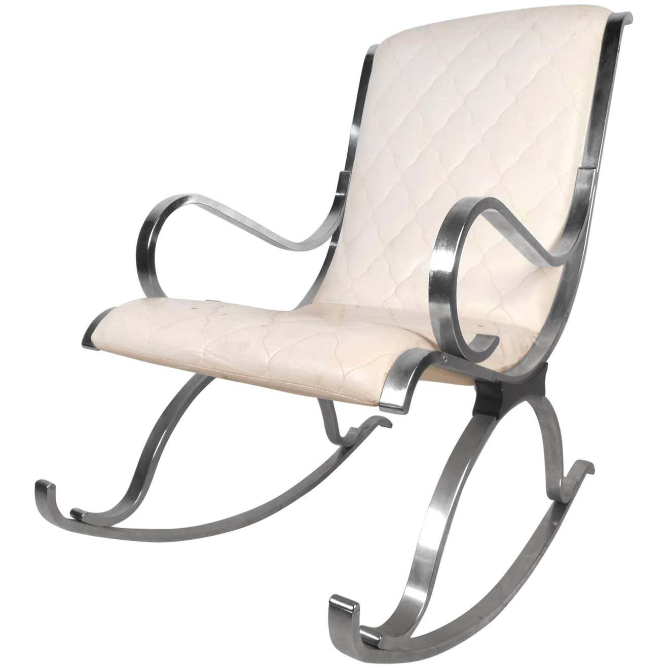 Chrome Base Rocking Chair Mid-Century Modern Leather and Chrome Rocking Chair For Sale at 1stDibs ...