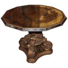 Fabulous Art Deco Mirrored Églomisé Table 9