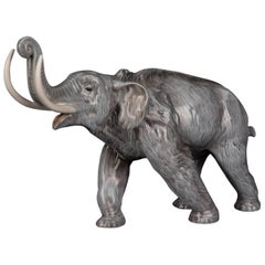 Schöne große bemalte Rosenthal-Figur als stehender Elefant