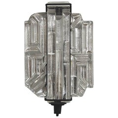 Single Glass and Steel Wall Sconce