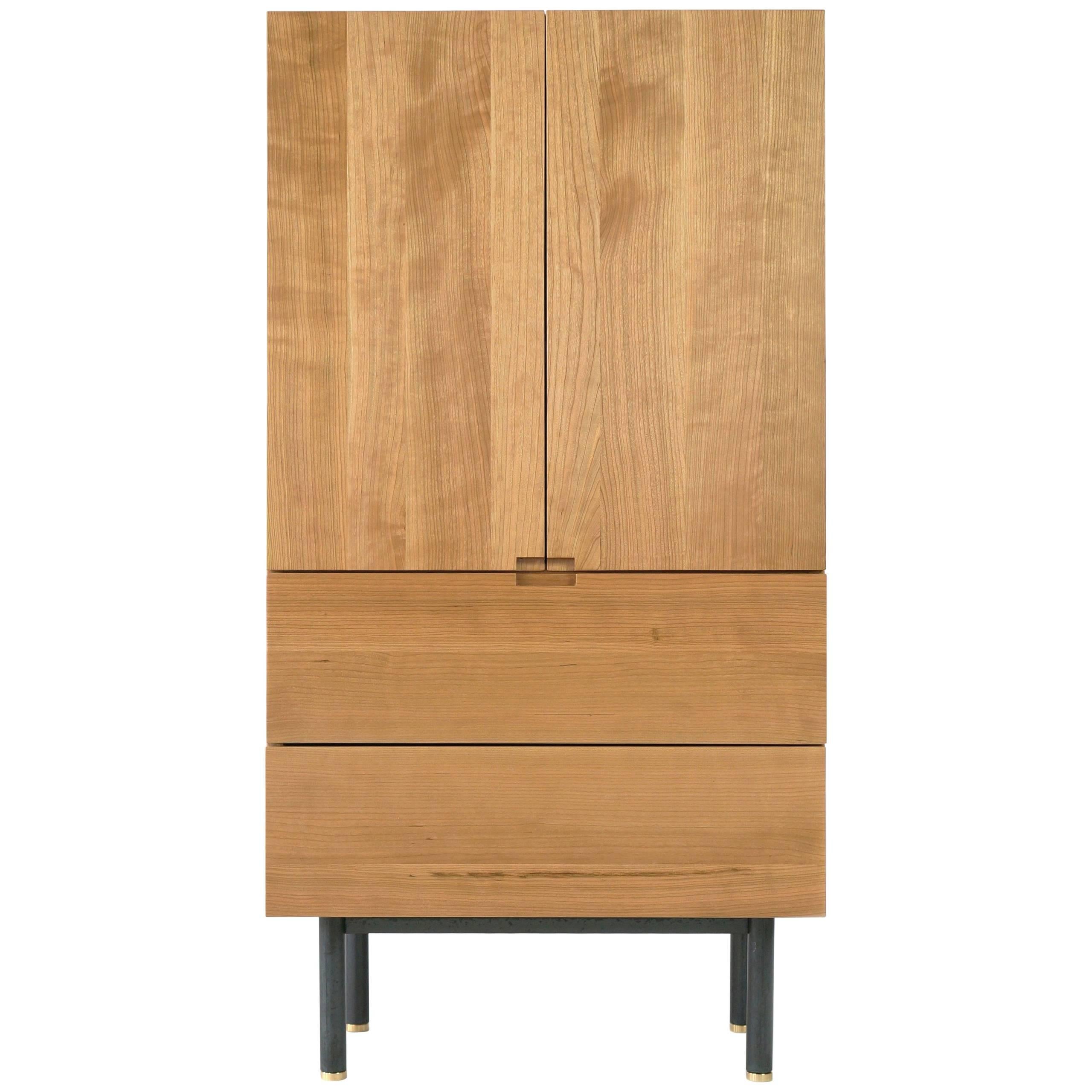 Ratio Contemporary Cherry Bar Cabinet For Sale