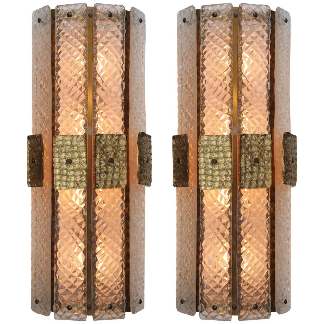 Pair of Mid-Century Modern Style Murano Glass Wall Sconces