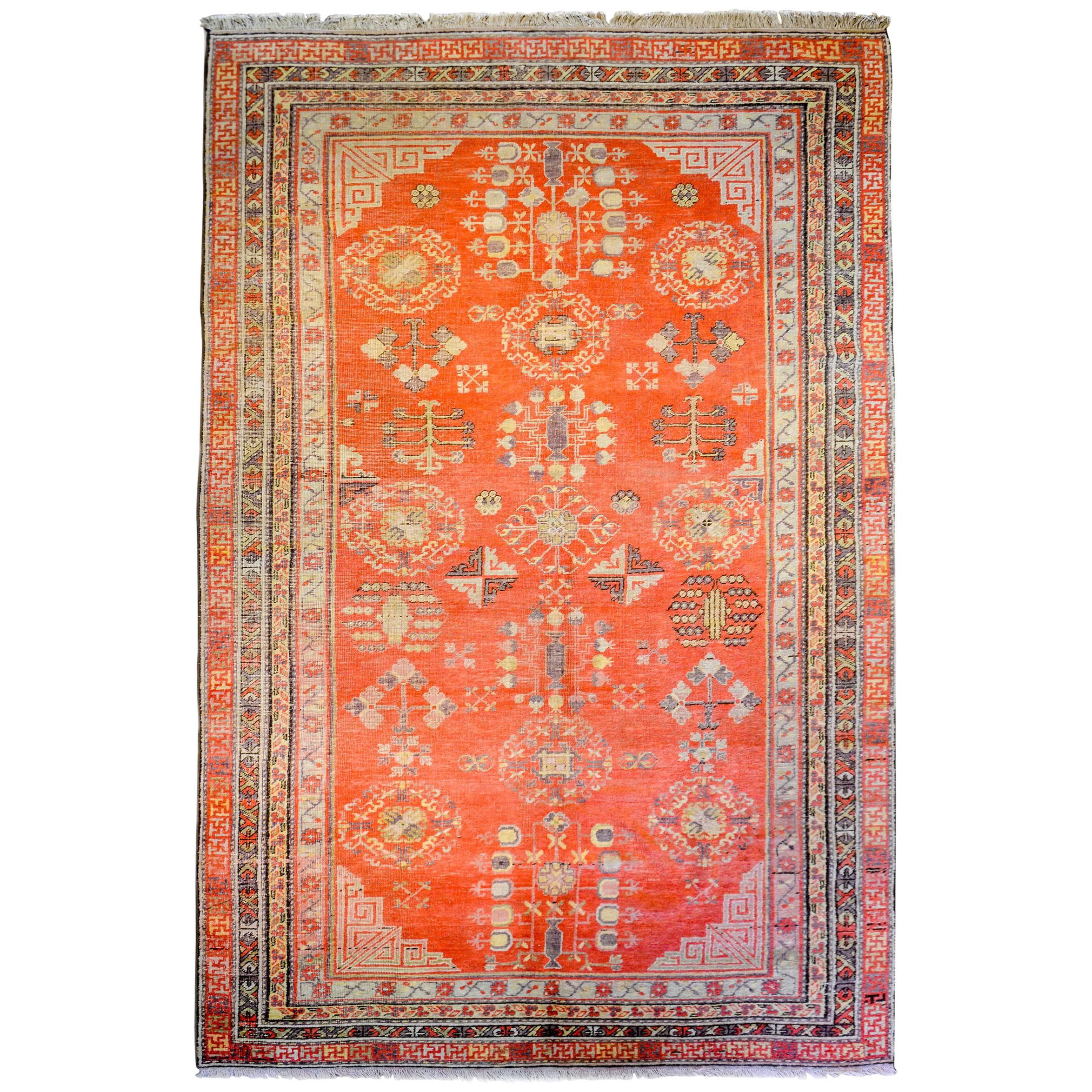 Außergewöhnlicher Khotan-Teppich aus dem frühen 20. Jahrhundert