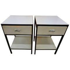 Pair of George Nelson Steel Frame Nightstands