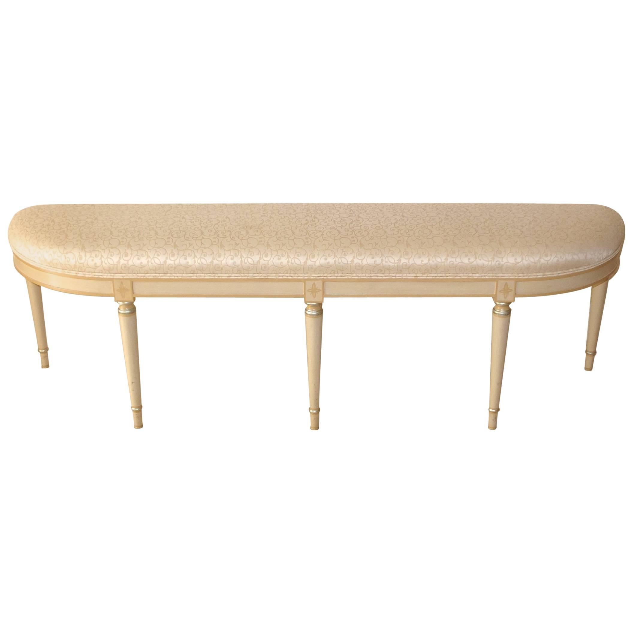 Custom Upholstered Demi-Lune Bench