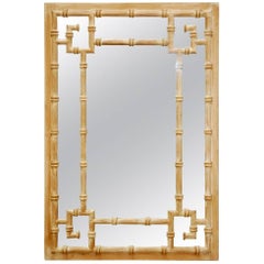 La Barge Style Hollywood Regency Faux Bamboo Mirror