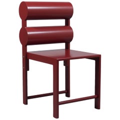 Waka Waka Contemporary Pompeii Red Lacquer Double Cylinder Dining Chair