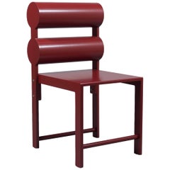 Waka Waka Contemporary Pompeii Red Lacquer Double Cylinder Dining Chair 5