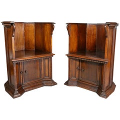 Pair of Italian Renaissance Style Walnut Barrel Back Chairs 6