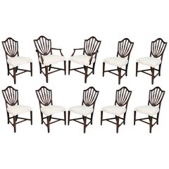 Set of Ten George III Style Mahogany Dining Chairs 8