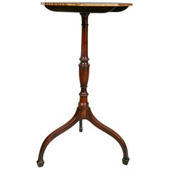 George III Burl Walnut and Mahogany Candlestand