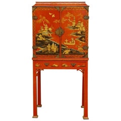 Chinese Chippendale Style Lacquered Cabinet on Stand