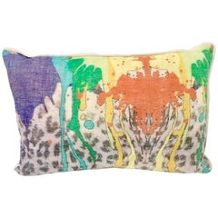 Handcrafted Linen and Abstract Printed Pillow