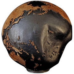 Exceptional One of a Kind Wooden Globe or Hammered Copper Inlay