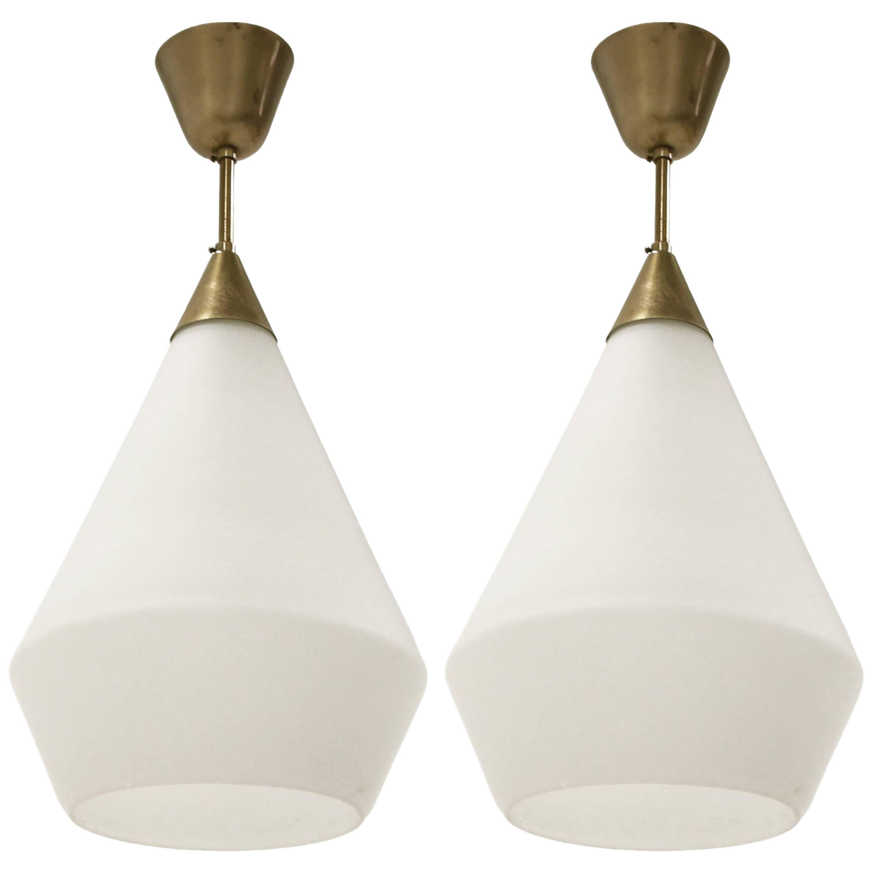 Pair of Large Mid-Century Pendant Lights by Birger Dahl for Sønnico, 1960s