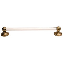 Antique Towel Holder Brass and Glass