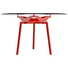 Industrial Round Dining Table in Prouve Perriand Style, 1960