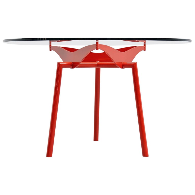Industrial Round Dining Table in Prouve Perriand Style, 1960 at 1stDibs