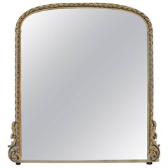 English 19th Century Parcel-Gilt and White Painted Overmantel Mirror