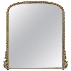 English 19th Century Parcel-Gilt and White Painted Overmantel Mirror