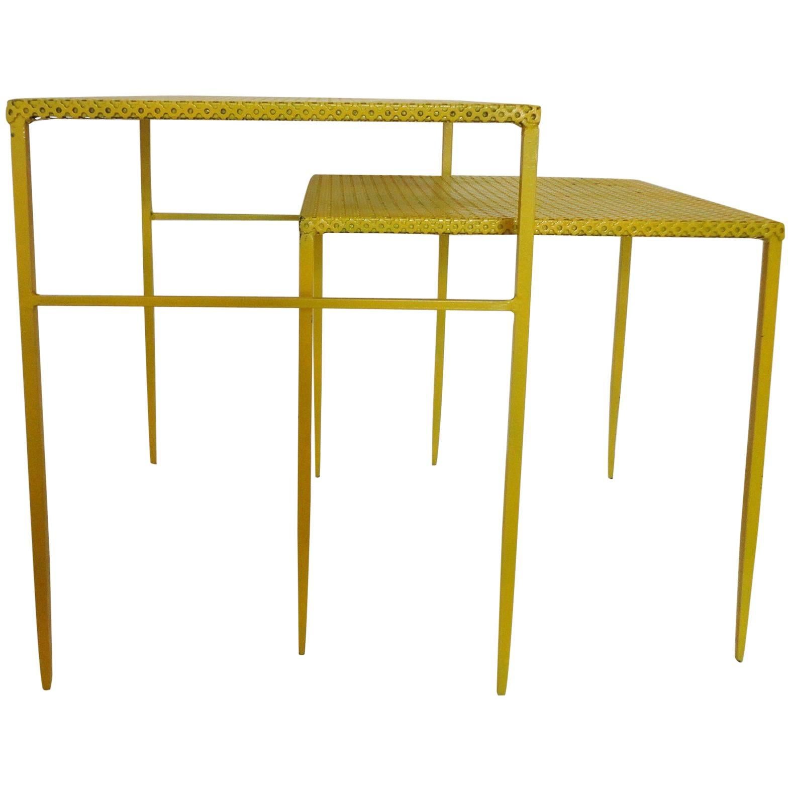 Documented Nesting Tables by Mathieu Mategot France, 1950s