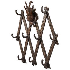 Coat Racks in Carved Wood, France, Savoy, 19th Century