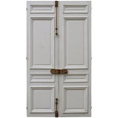 Pair of Antique Painted Oak Doors 7