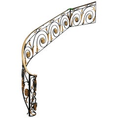 Balustrade d'escalier en fer forgé forgé à la main du début du 20e siècle