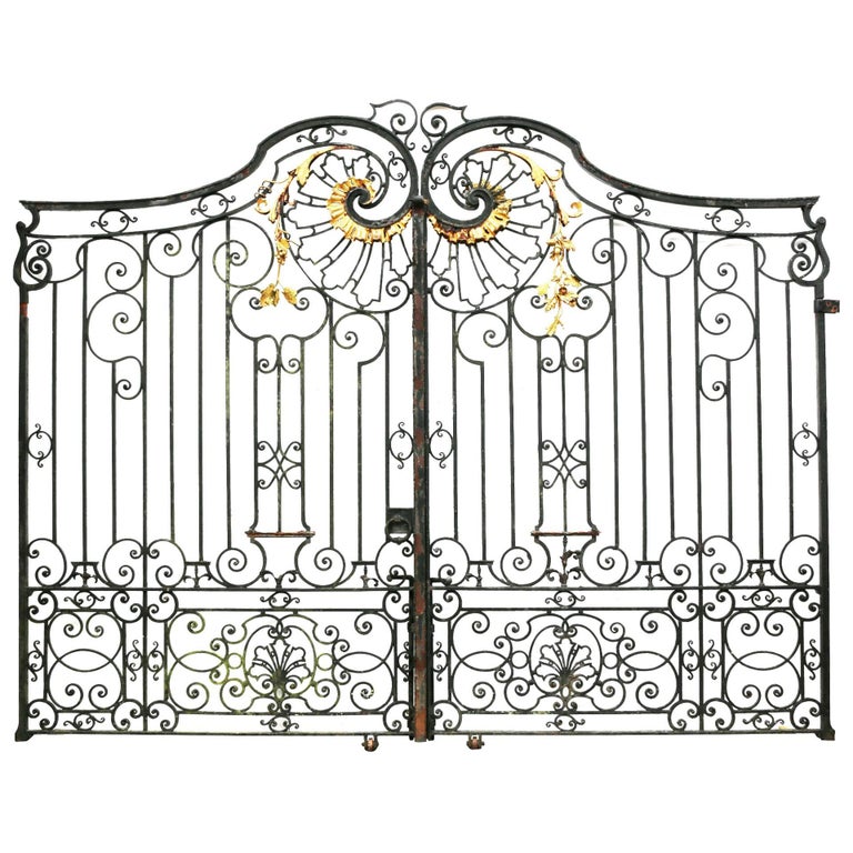 Antique Pair of Wrought Iron Gates at 1stdibs