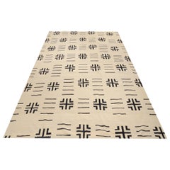 Art Deco Flat-Weave, Geometric Design in Soft Colors