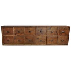 Large French Pine Apothecary Cabinet, 1950s