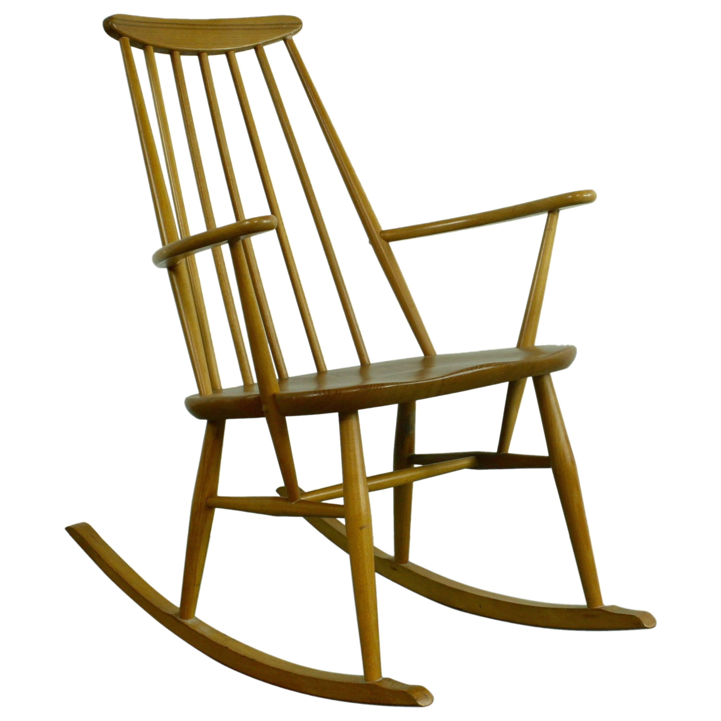 Vintage Midcentury Ercol Rocking Chair For Sale