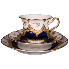 Stunning Meissen Collectible Decor B, a Lot of Flowers and Gold 9